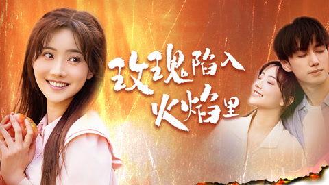 玫瑰陷入火焰里